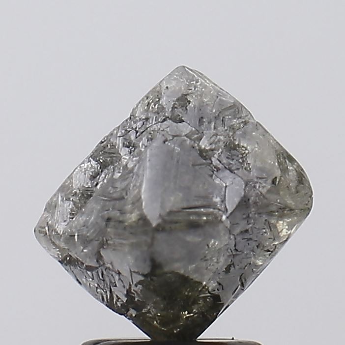 2.88Cts Natural Gray Raw Diamond, Octahedron Shape Loose Diamond 10