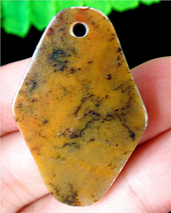 37x25x4mm Natural Colorful Gem Agate Rhombus Pendant Bead EA80687