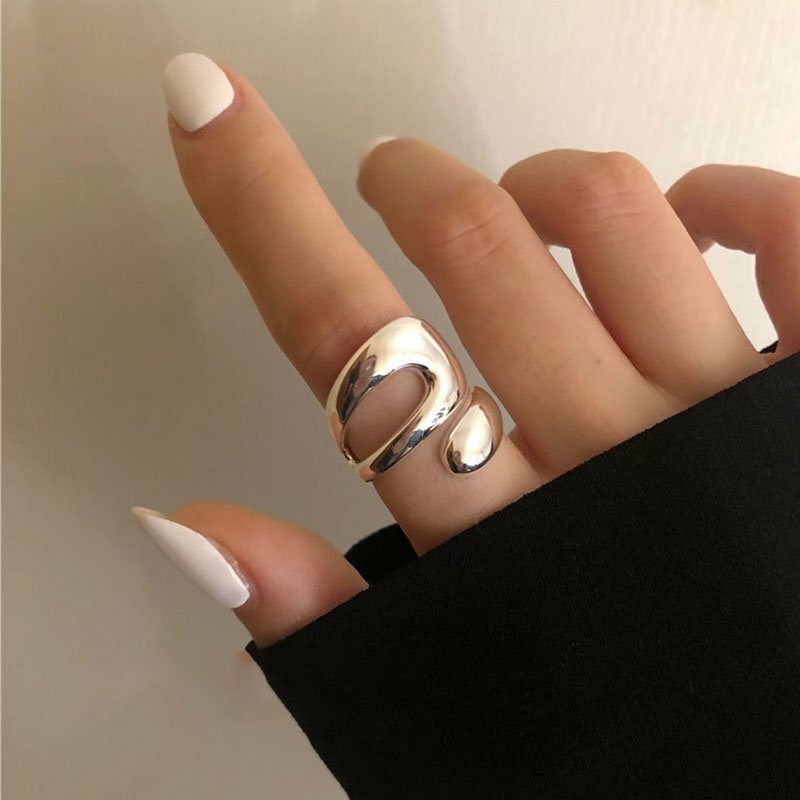 Fashion Silver Irregular Geometric Adjustable Finger Ring Women Jewelry New