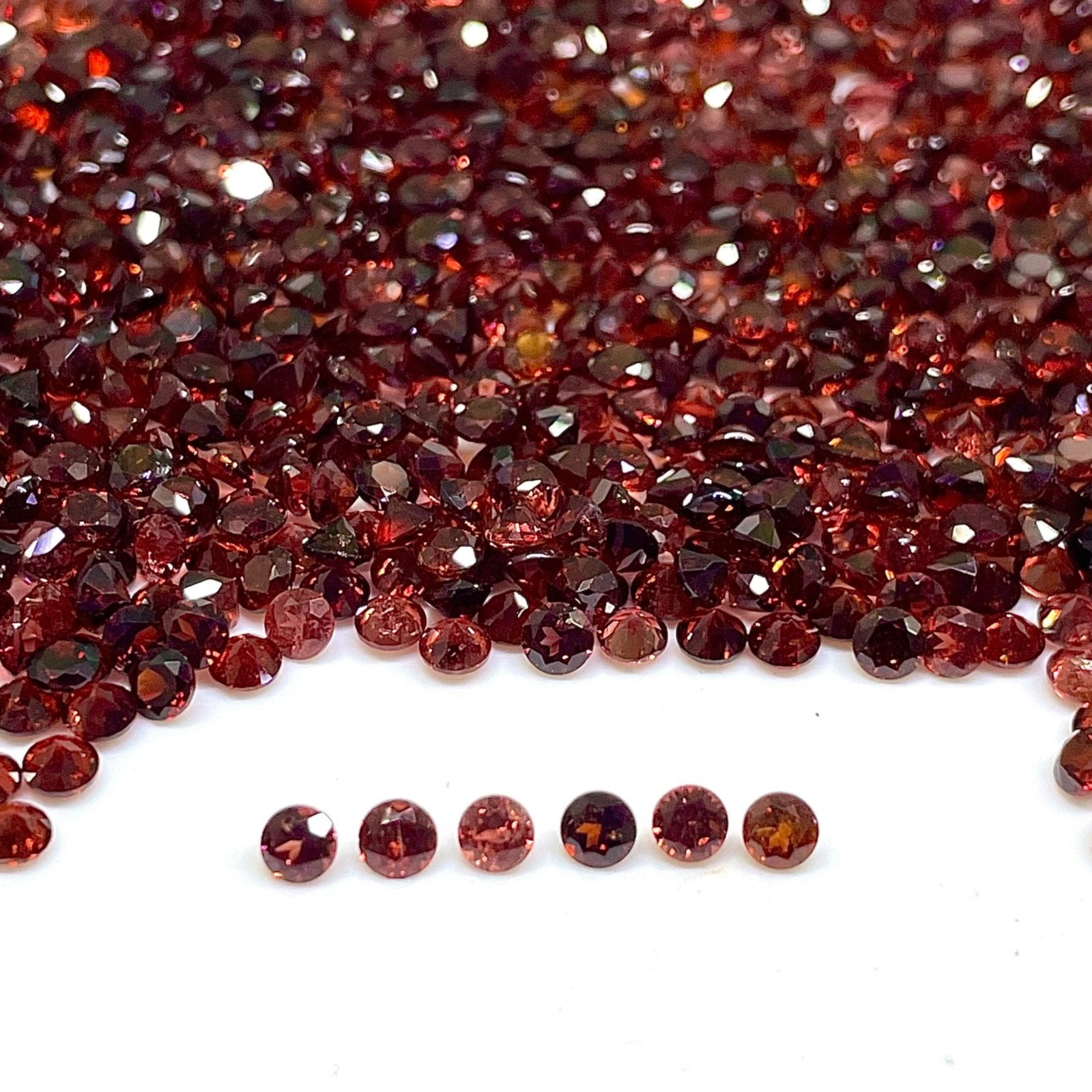 100 Pcs Natural Mozambique Garnet 3mm Round Cut Untreated Loose Gemstones Lot