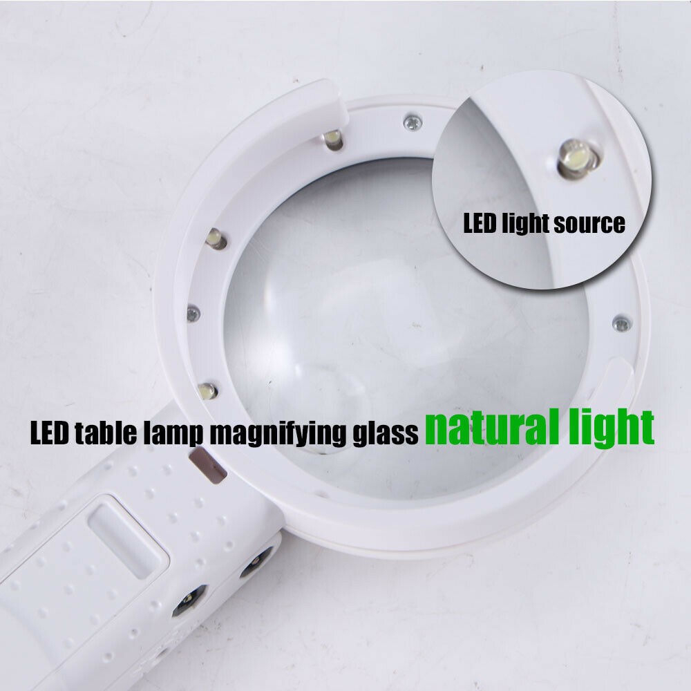Desktop Foldable 5X 11X Lighted Magnifier 8 LED Hands Free Table Stand