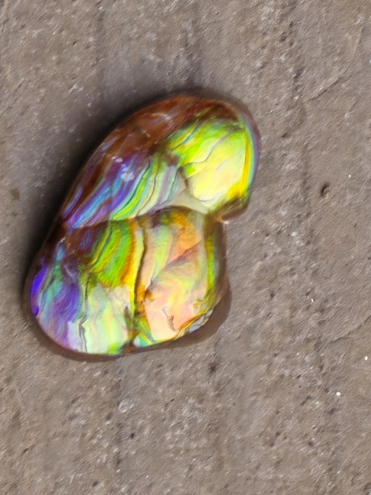 Dancing Rainbow Fire Agate Gem 6.7 Ct Original Hand Carved Natural Arizona Gem