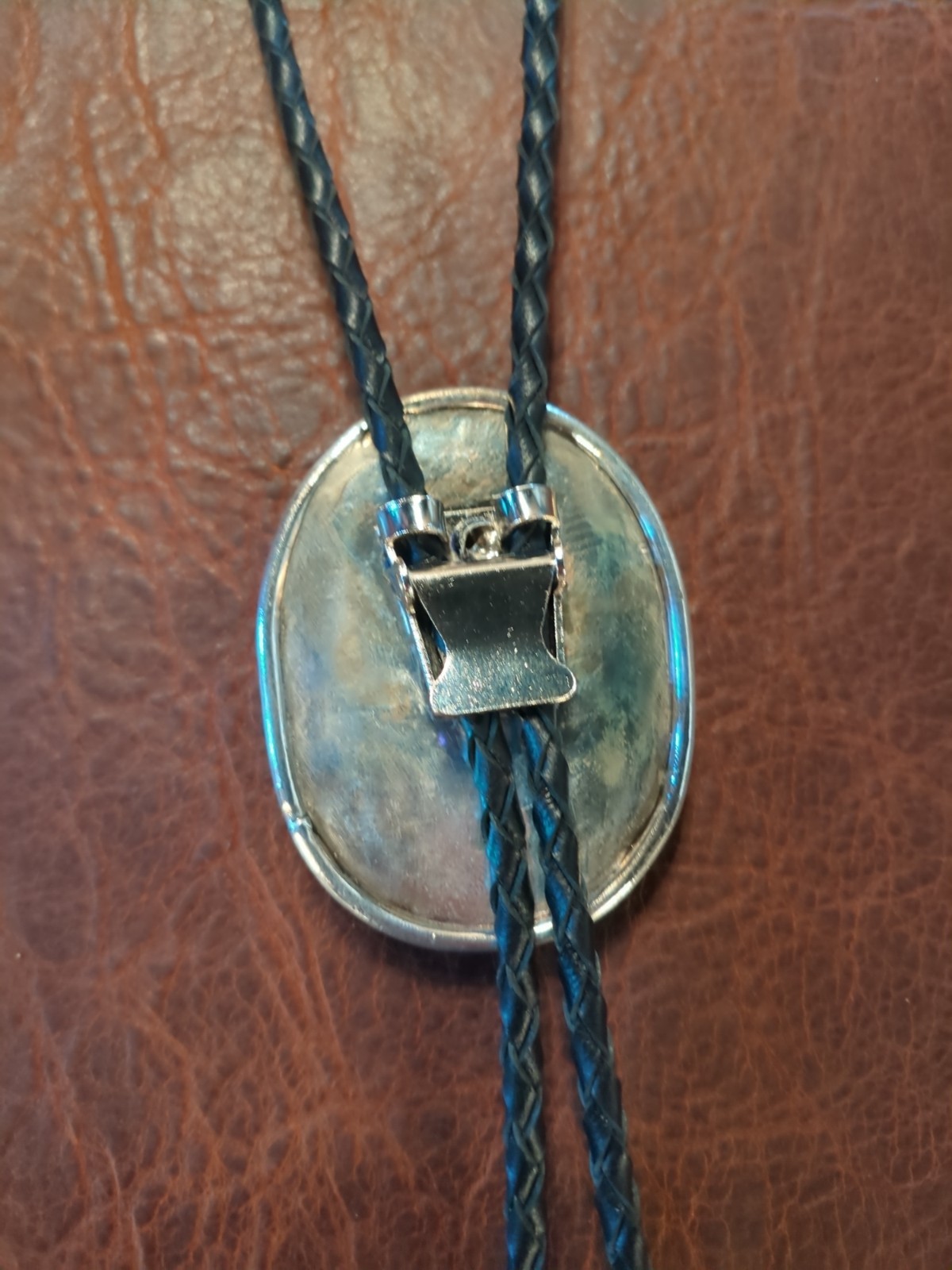 bolo tie sterling silver handmade rhodonite