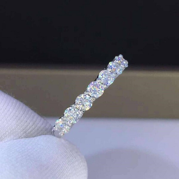 0.70Ct White Round CZ Wedding Anniversary Band In Solid 925 Sterling Silver