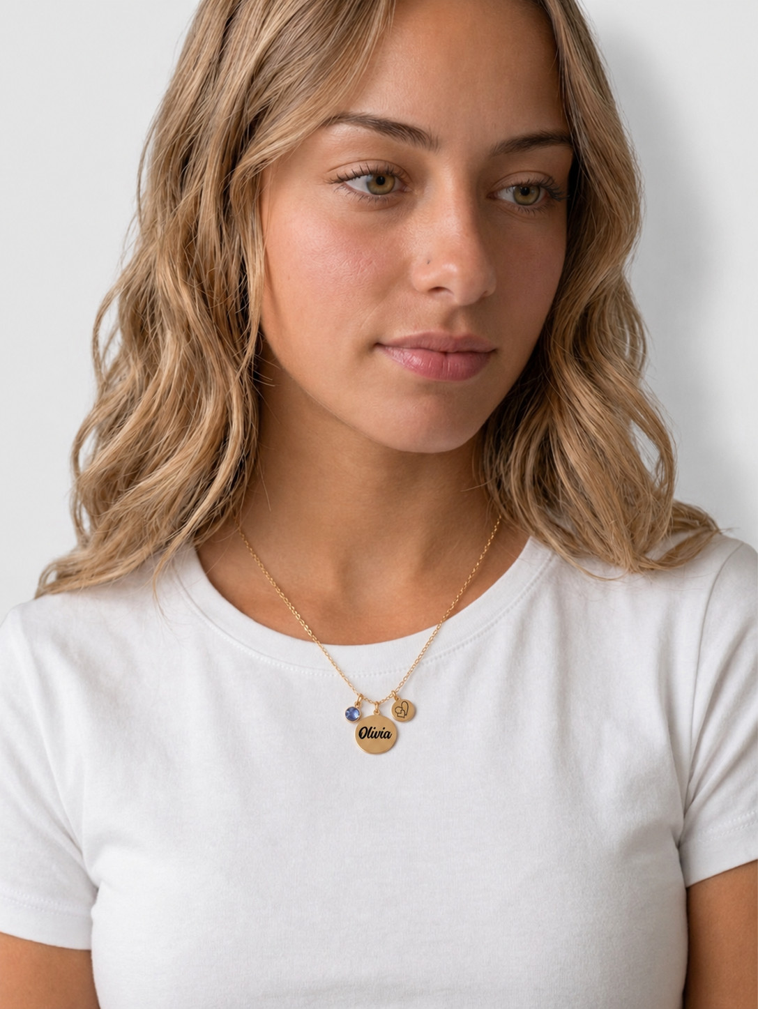 Personalized Name Necklace Birthstone Custom Pendant Jewelry
