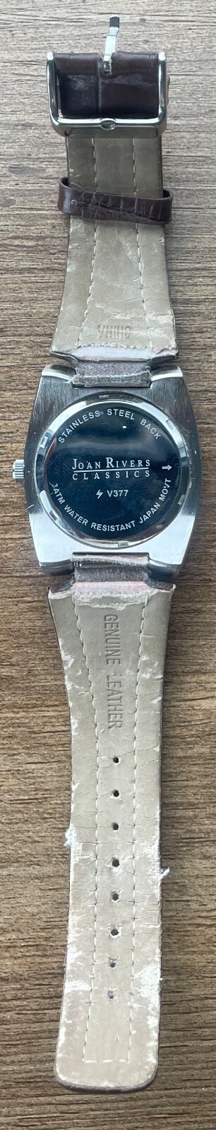 Joan Rivers Classics Men’s Watch V377 Leather Band New Battery WORKING