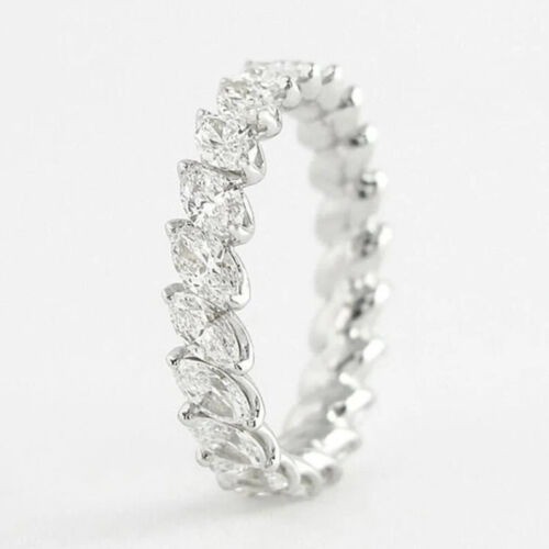 White Diamond 2.80 Ct Marquise Cut Lab-Created Engagement Ring 925 Silver