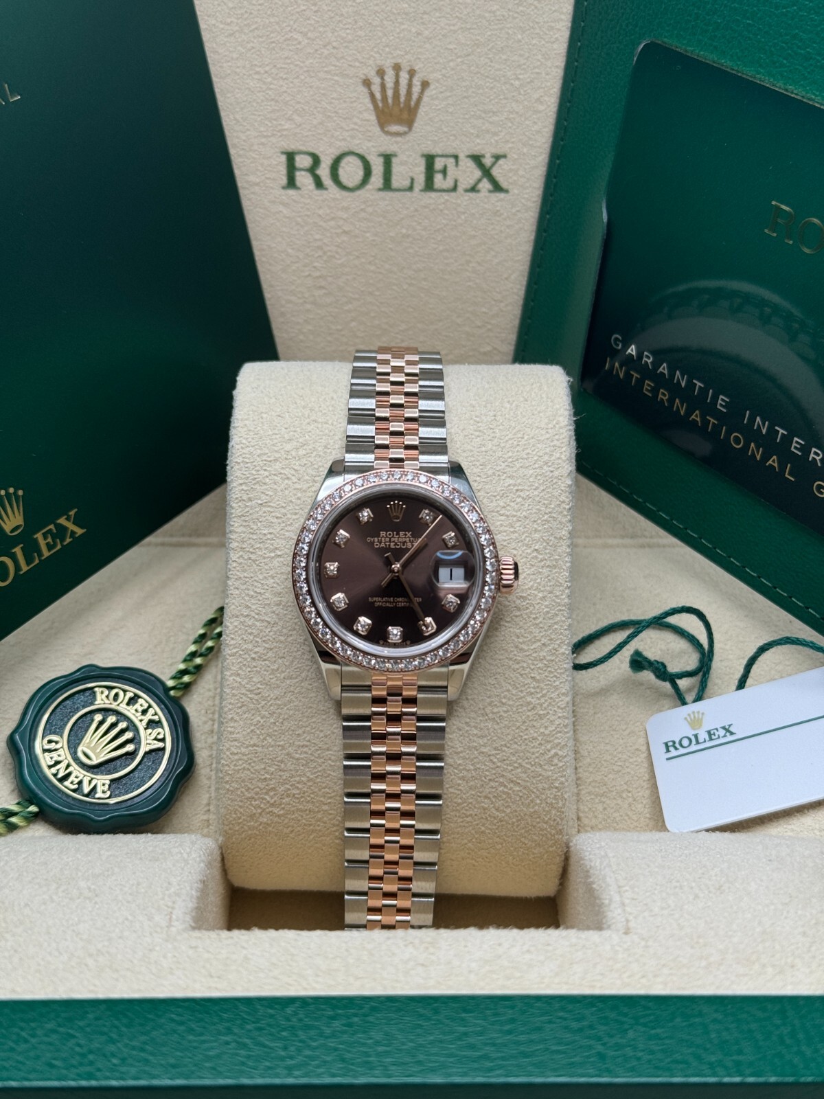 Rolex Lady-Datejust NEW 2024 Chocolate Diamond Dial 279381RBR Jubilee Bracelet