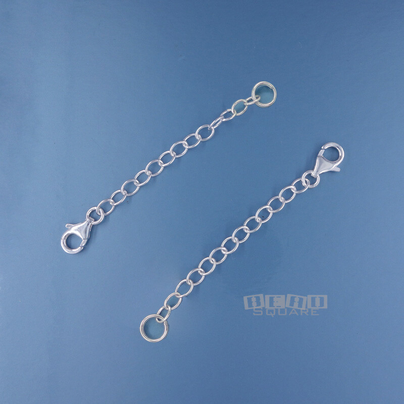 2 Sterling Silver Lobster Claw Clasp – Split Ring Chain Extenders 2 inches