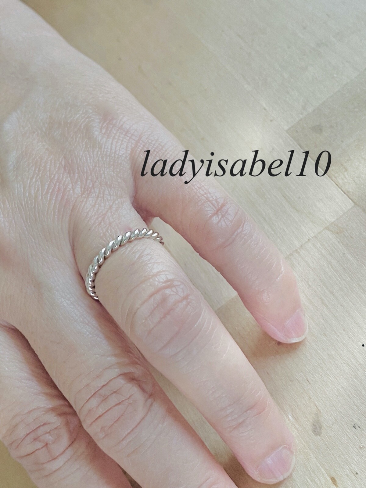 Sz. 5 Tiffany & Co. Twist Rope Narrow Band Ring Silver w Pouch Authentic -Italy