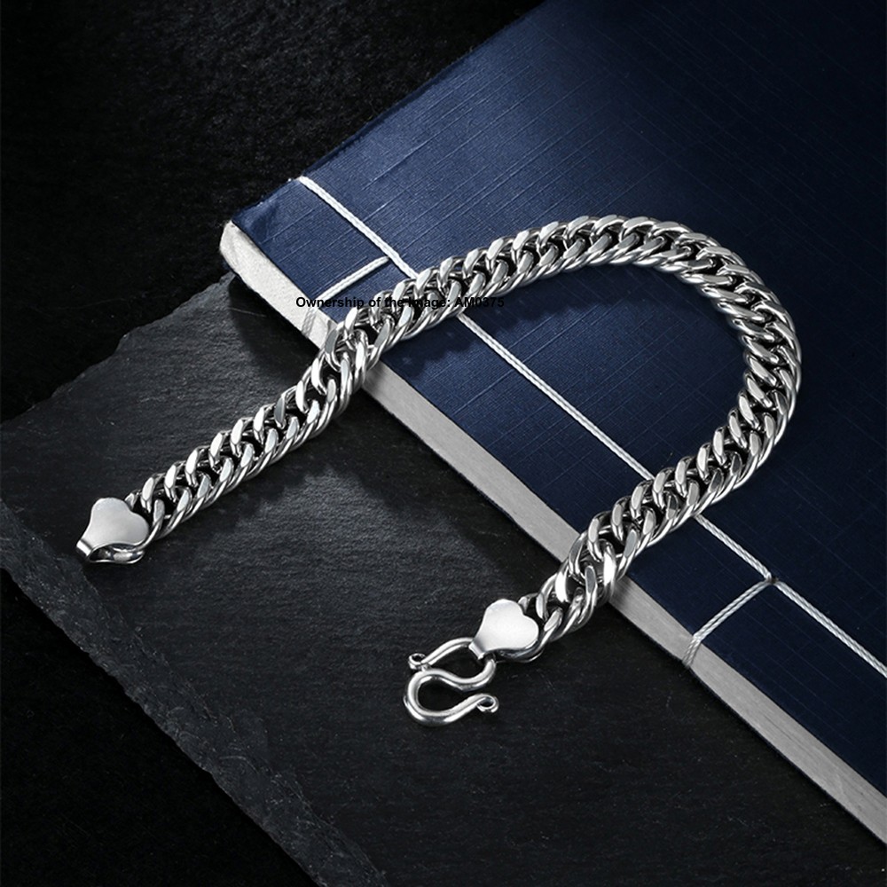 New Pure 925 Silver Curb Link Chain Sterling Silver Bracelet 19-22cm Women Men
