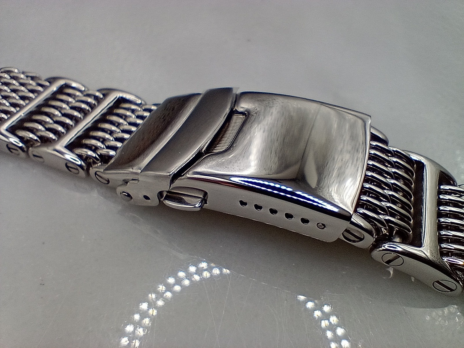 New Geckota 20mm Polished H Link Stainless Steel Watch Strap Bracelet 6B62