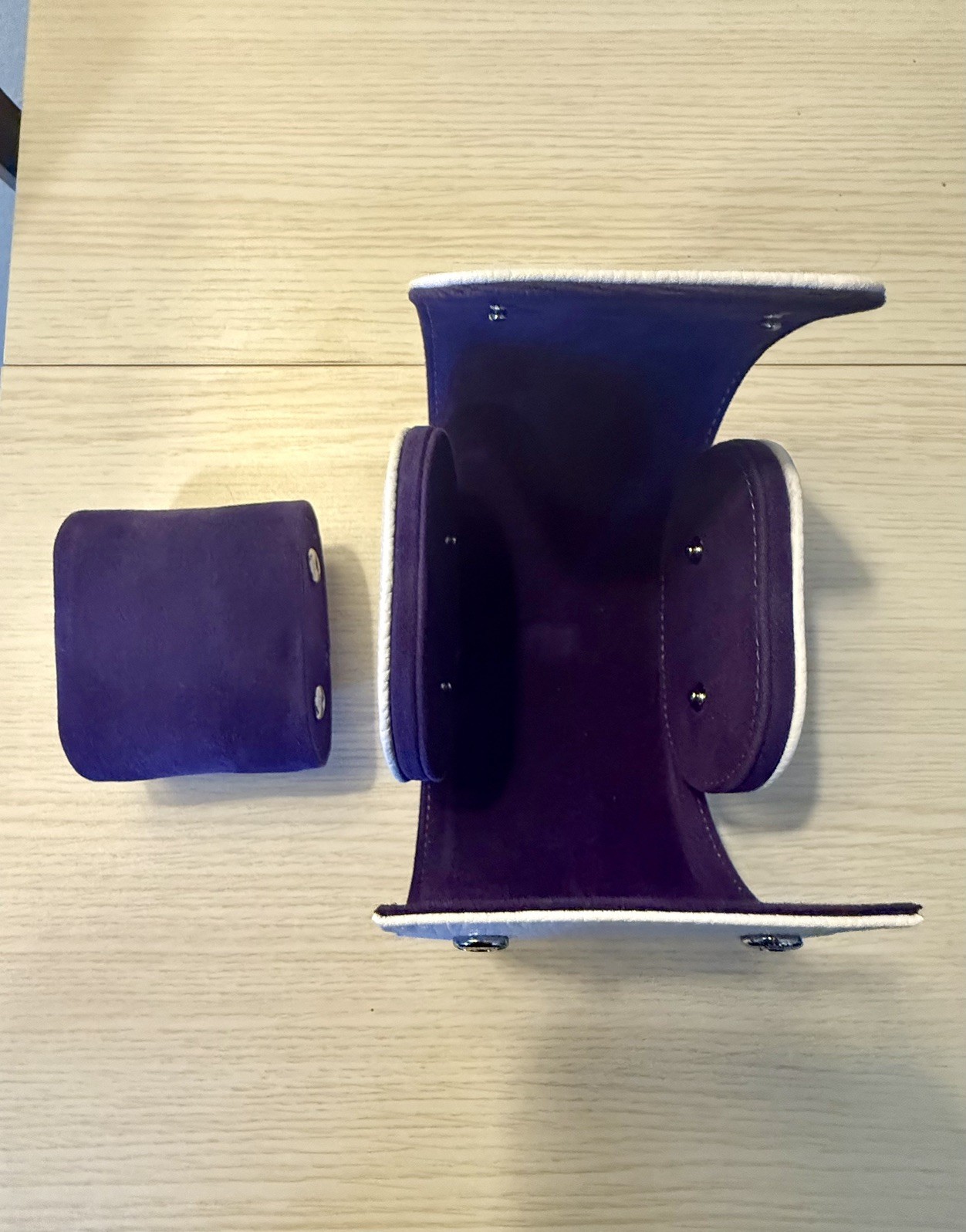 Super Rare! Genuine VOOKUM Watch Roll | Rare Bone Color w/Purple Interior