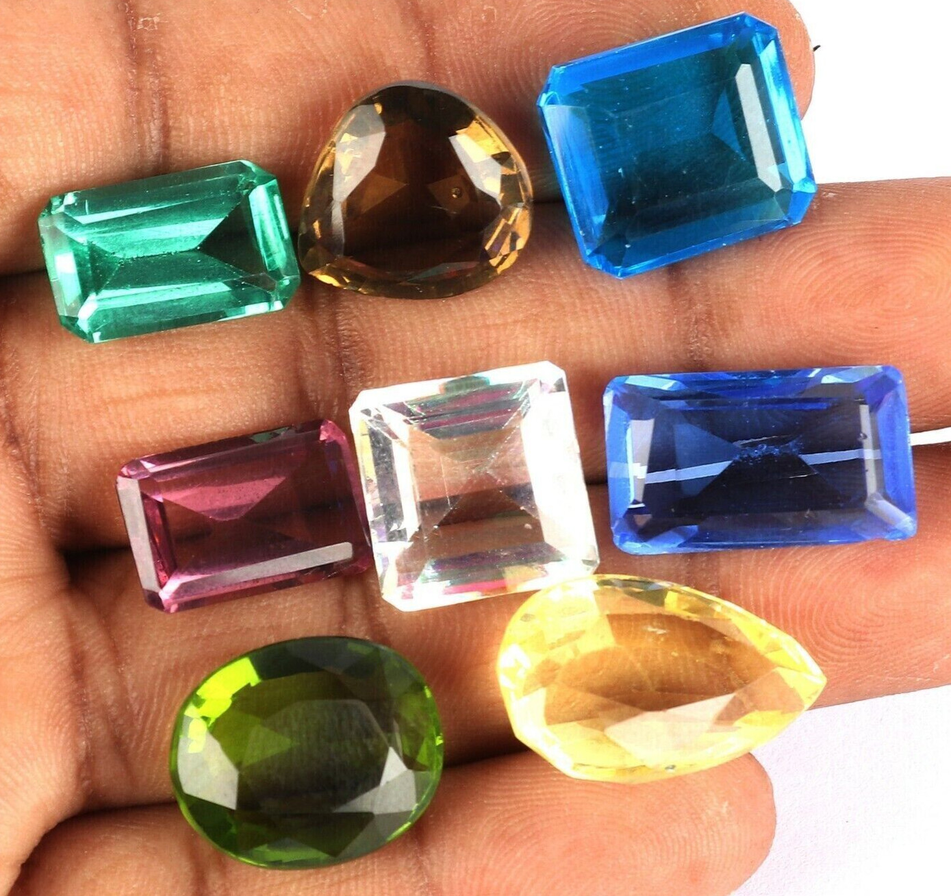 Citrine, Topaz, Amethyst & Alexandrite Gemstone Mix Color & Cut 100 Ct 6 Pcs Lot