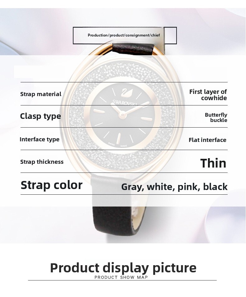 Head Layer Cowhide Genuine Leather Watch Band Straps Womens 12mm Without Buckle