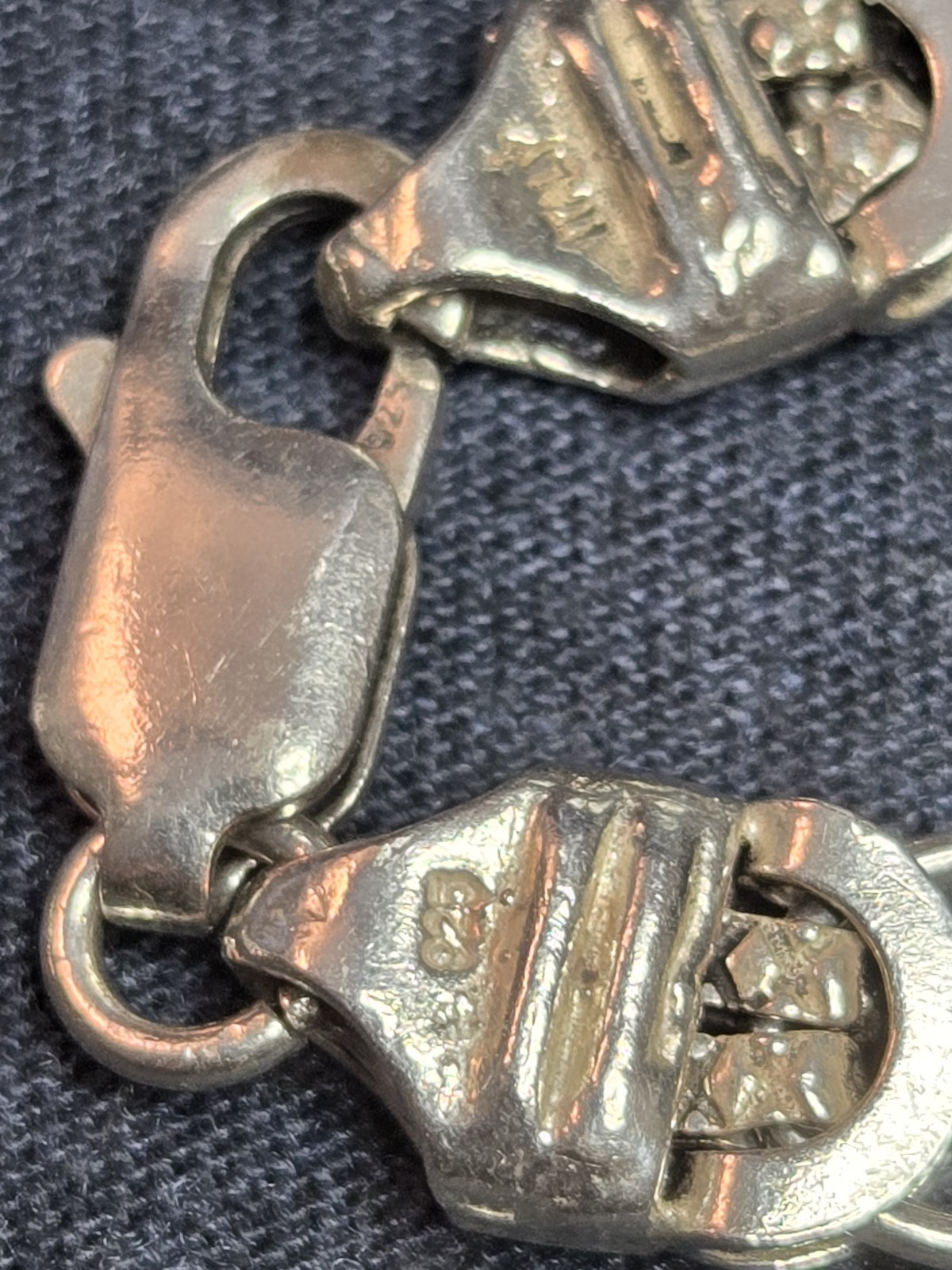 .925 sterling silver necklace vintage, 33inches Long 9mm X 3mm 80.2g