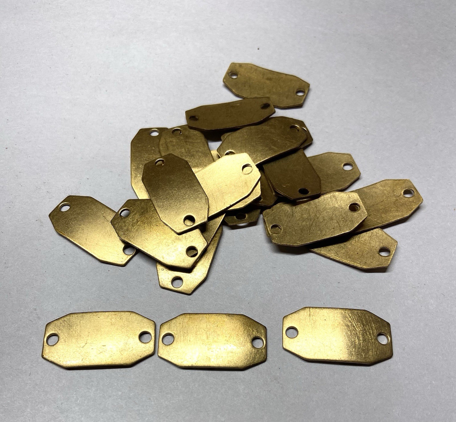 40 pc. Raw Brass Finding with holes for connecting- Smooth finish- 1 1/2″ x 3/4″