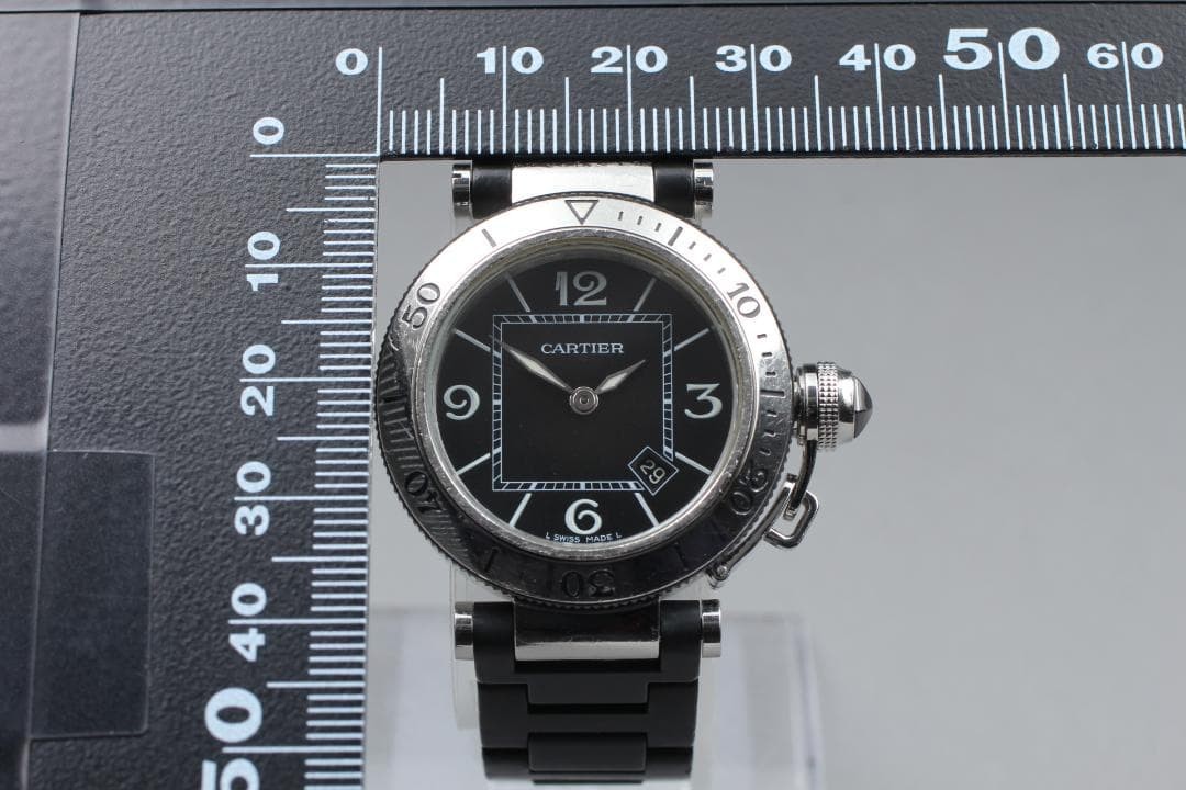 Cartier Pasha Seatimer Watch W3140003 Black Dial