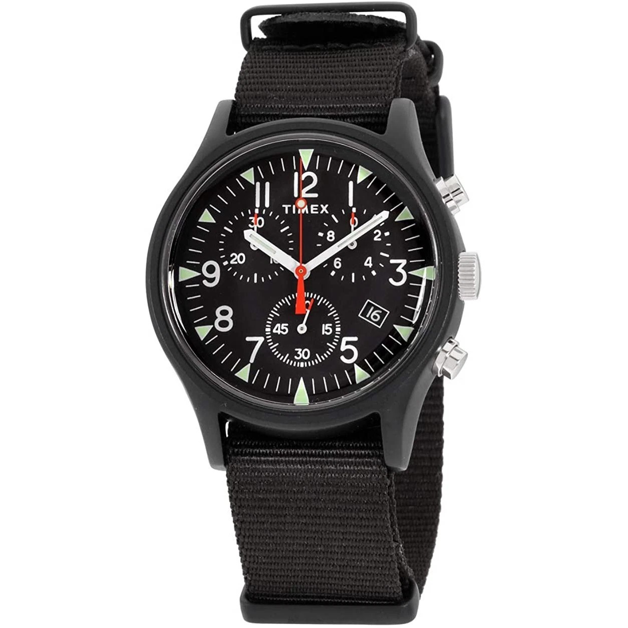 New Timex MK1 Aluminum Chronograph 40mm Fabric Strap Watch TW2R67700