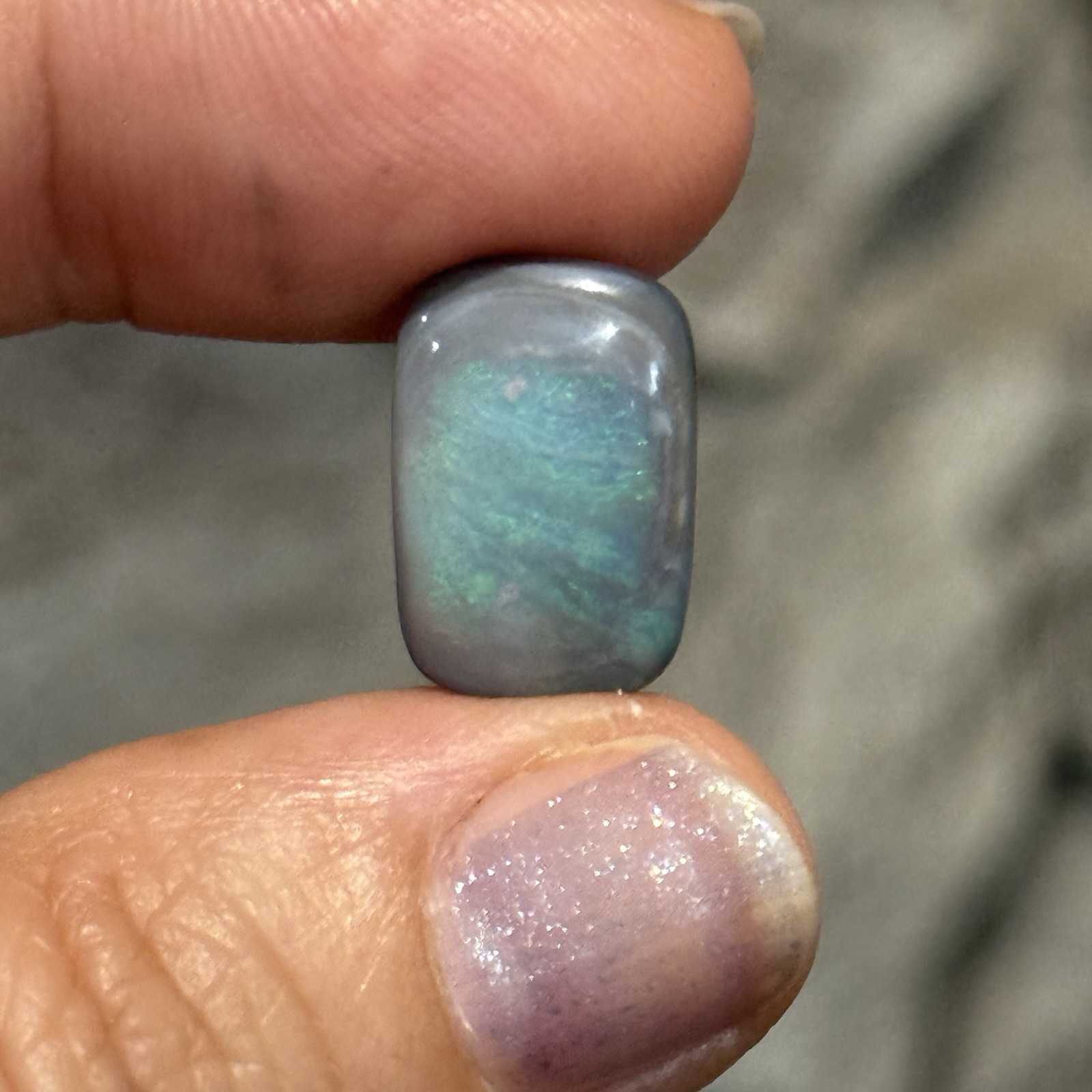 7.10ct 15.7×10.6×5.4mm Solid Picture Australian Black Opal Cabochon Loose Gem