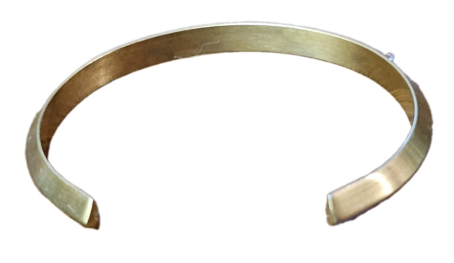 Vintage Solid Brass Cuff Bracelet Minimalist Open Bangle Unisex Handmade 2.5″