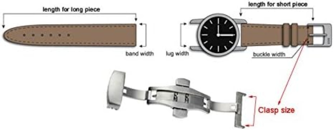 Brushed Matte Push Button Butterfly Deployment Clasp for Leather Watch Band S…