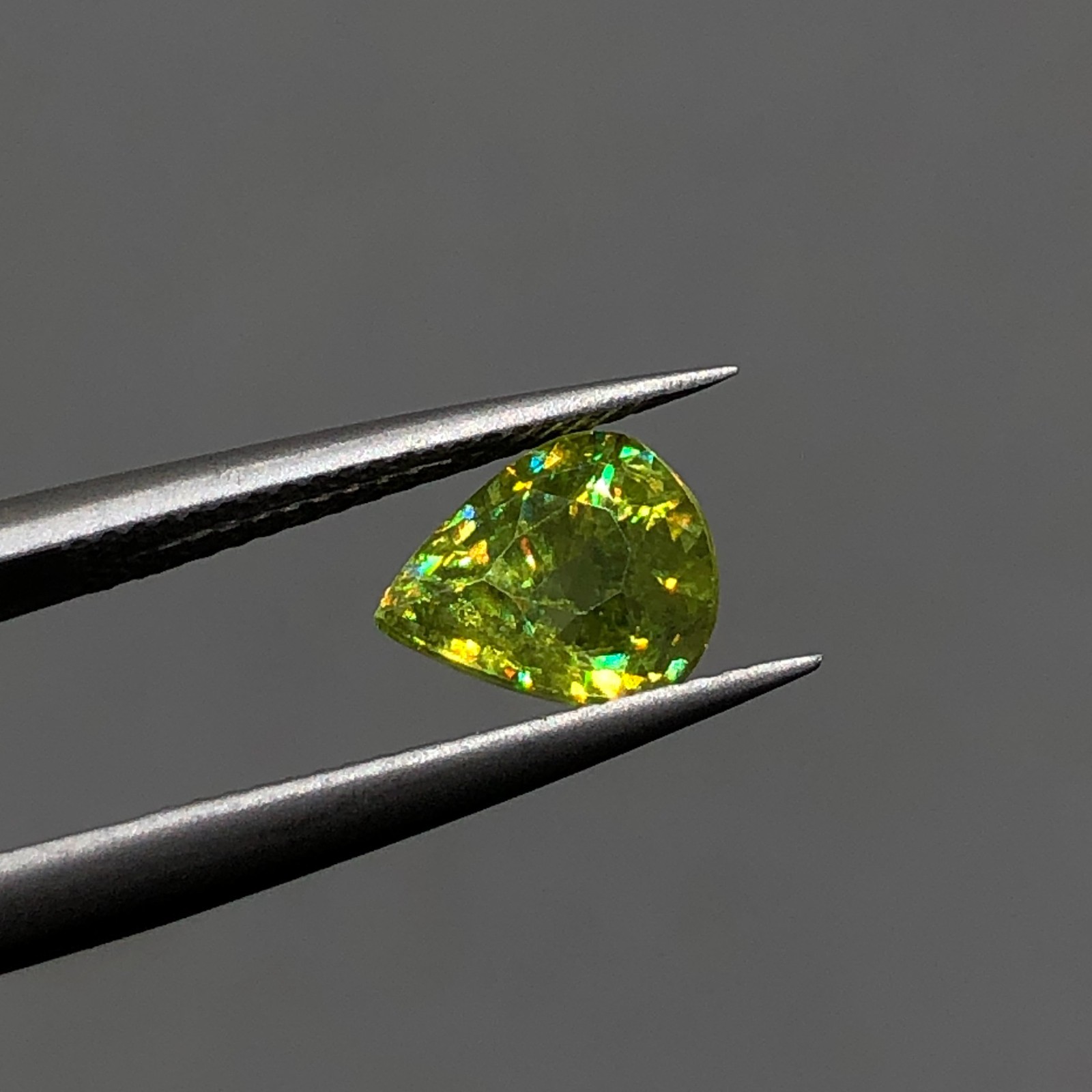 Sphene Titanite Loose Gemstone, 1.35Ct Full Fire Faceted Stone for Pendant