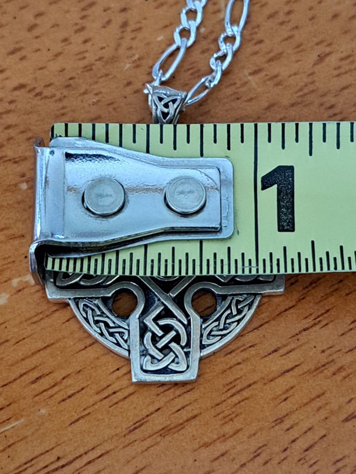 Vintage Peter Stone Sterling Silver Celtic Cross Triskele Pendant Necklace