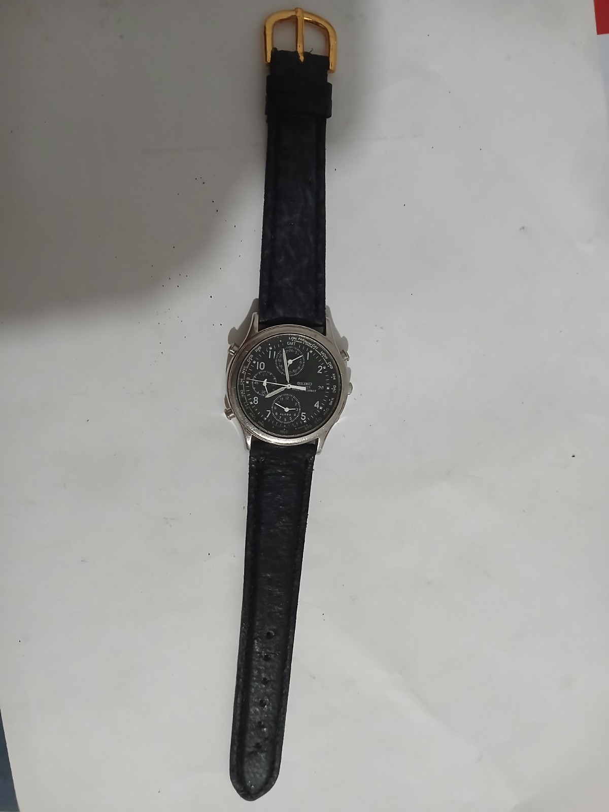 Vintage Seiko Alarm Clock Seiko GMT Seiko 5T52-6A10 Wrist Watch