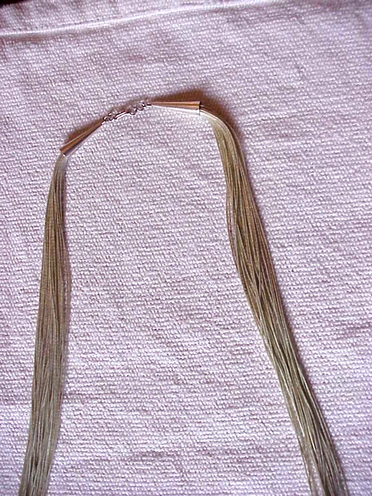 VINTAGE NAVAJO LIQUID SILVER NECKLACE 30 STRAND, STERLING SILVER, 29-1/2 IN