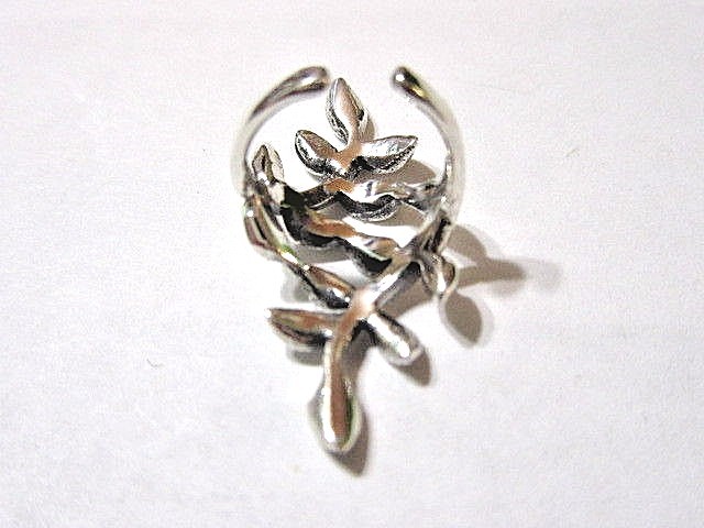 Sterling Silver New Climber Ear Cuff Earrings Leaves Leaf Textured