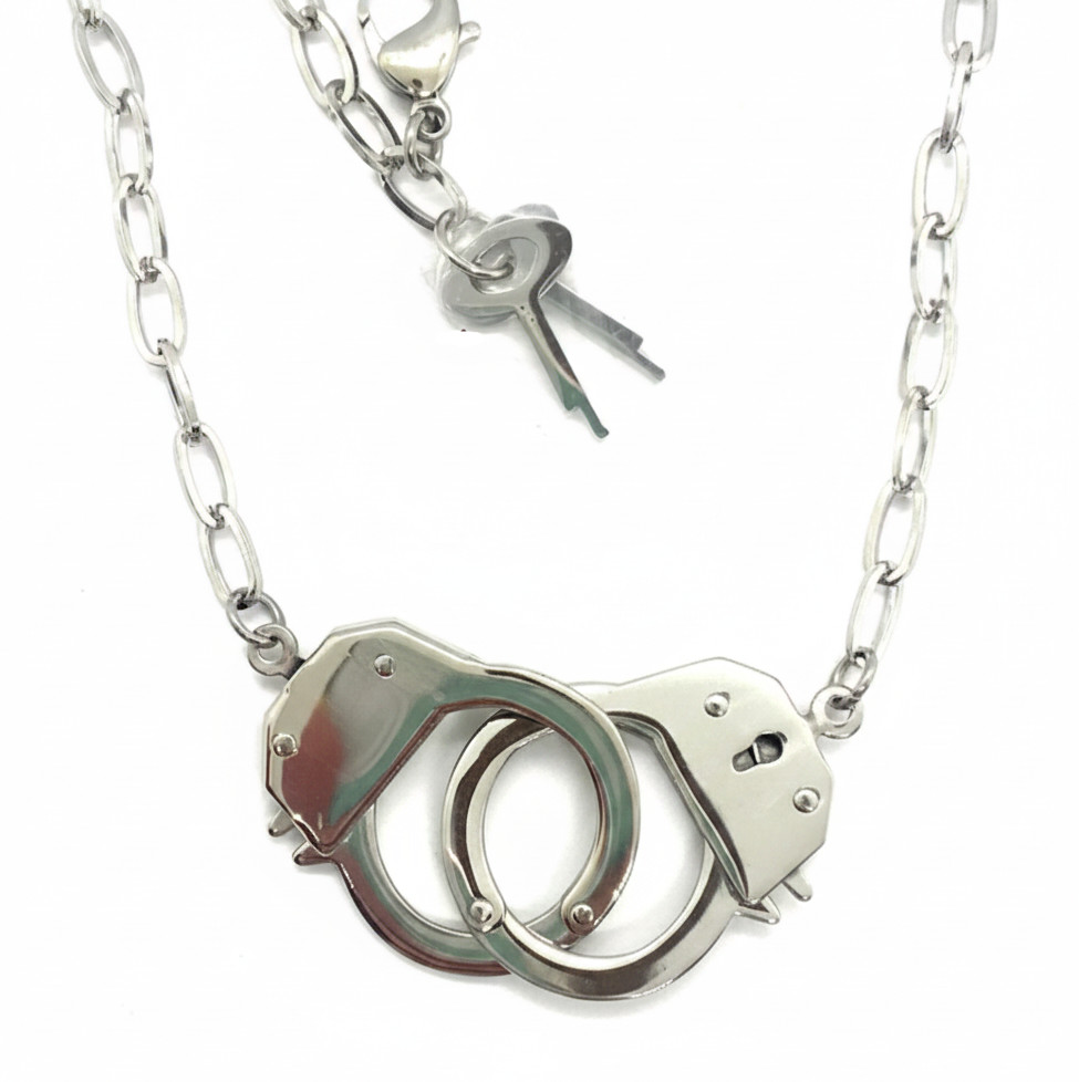 Ladies Handcuff Necklace Stainless Steel B13