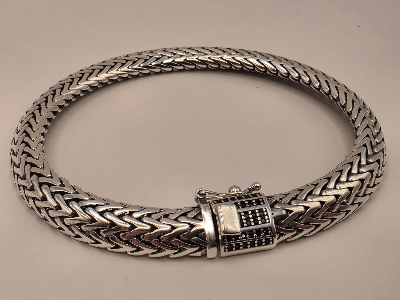 Solid 925 Sterling Silver Woven Foxtail Bracelet 8.5mm Mens Extra Heavy Bali Wea