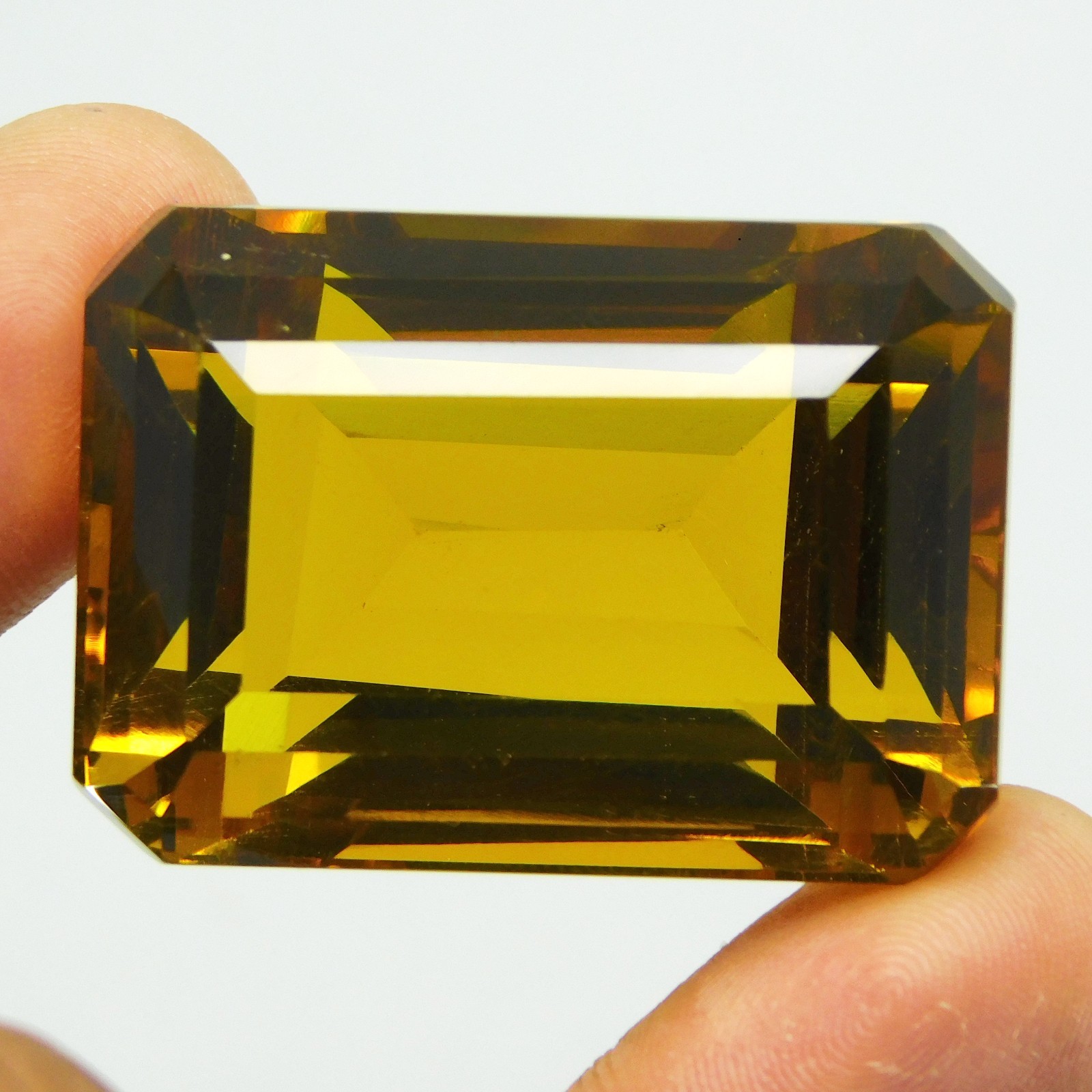 Certified 190.00 Cts Natural Mogok Painite Orange Yellow Emerald Shape Gemstone