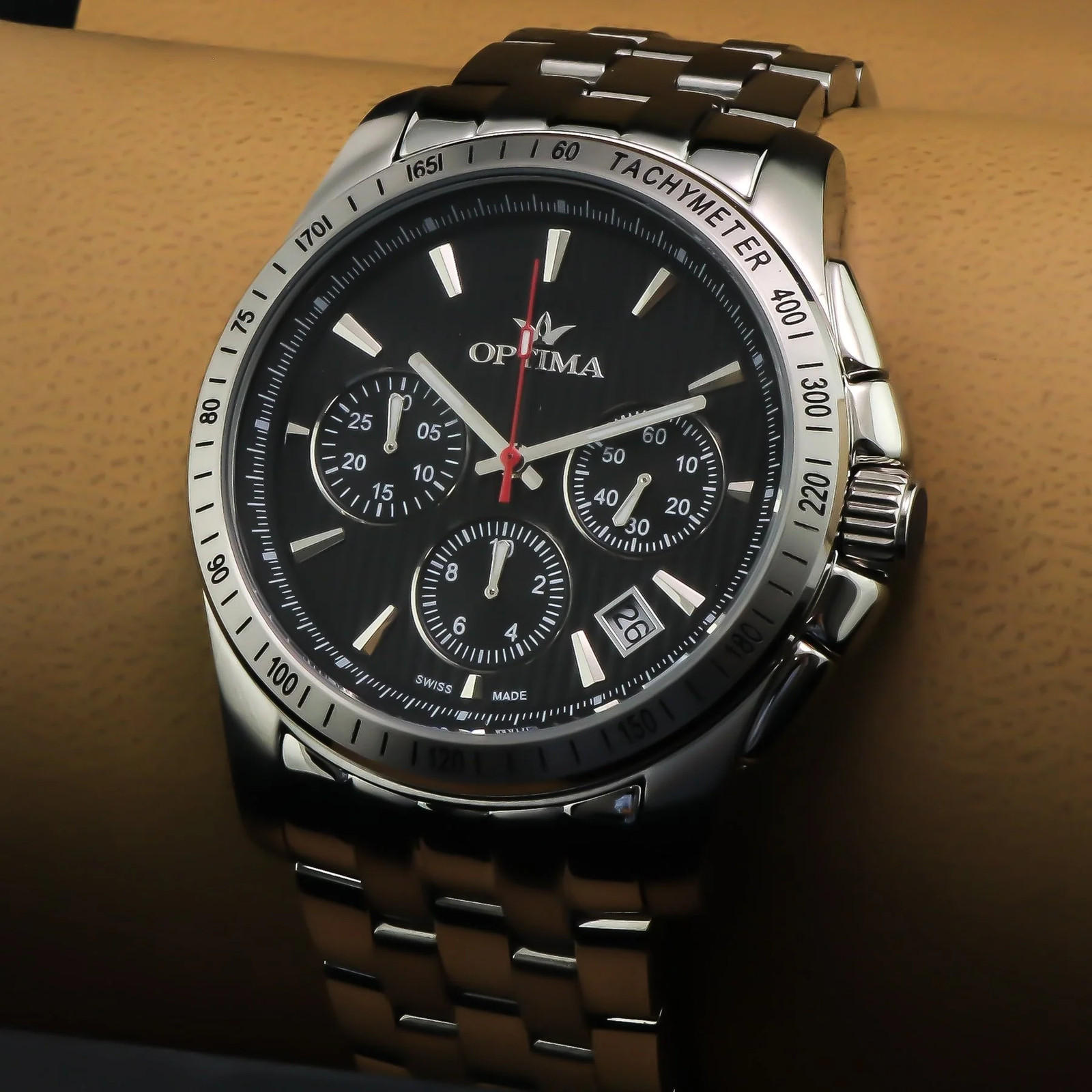 Optima – Swiss Chronograph – OSC377-SS-3 Swiss Quartz Ronda 48.15mm OSC377 50