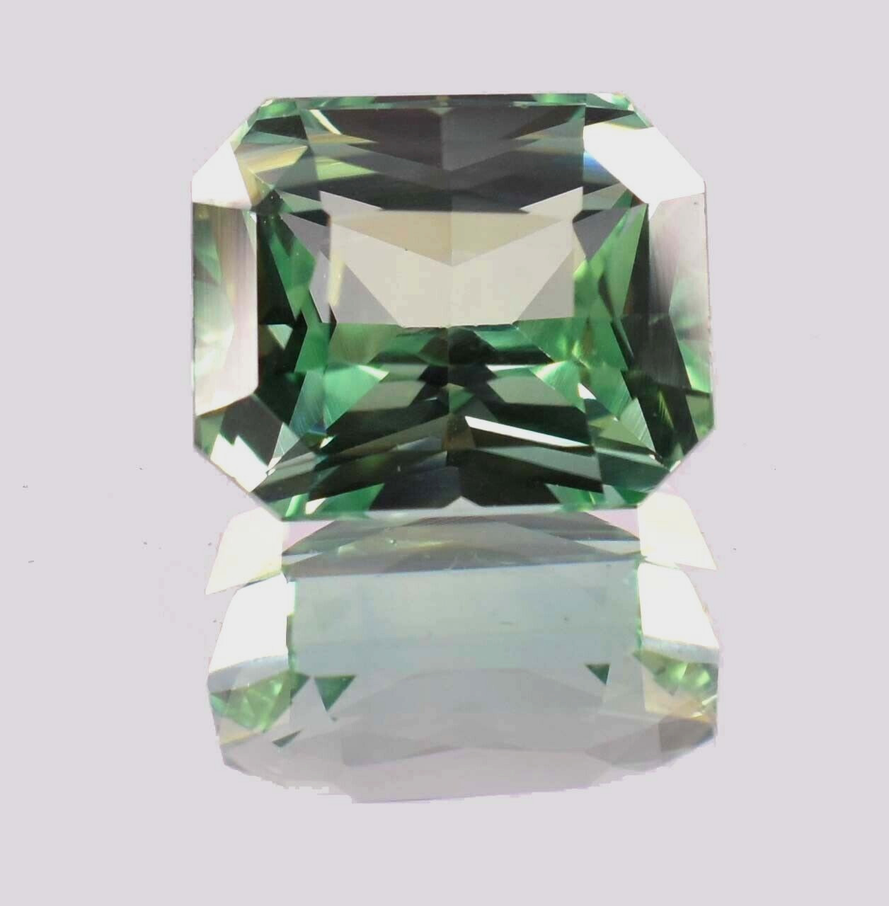 22.65 Ct Natural Indicolite Green Tourmaline Emerald Cut Unheated Loose Gemstone