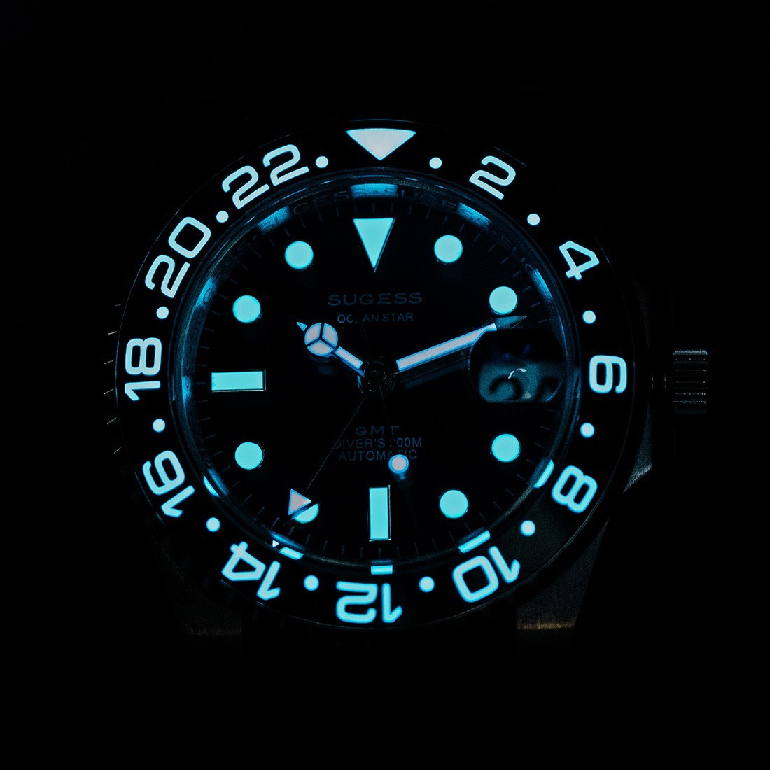 SUGESS S420-2 GMT Automatic Steel Black Blue Red Date Sapphire Men’s Watch
