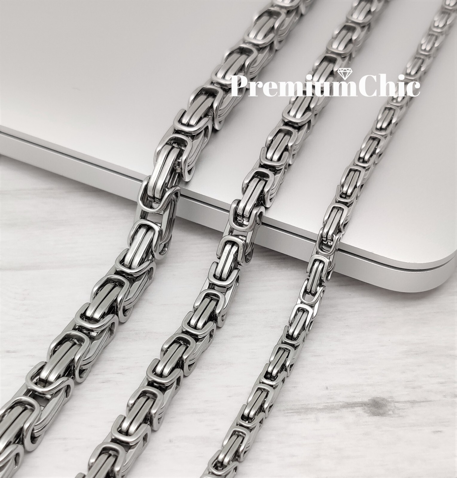 18″-30″ Stainless Steel 4/6/8mm NOT PLATED Byzantine Box Necklace Mens Jewelry