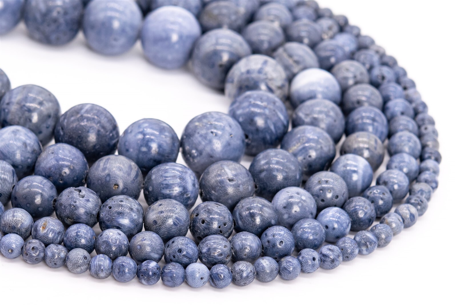 Genuine Natural Blue Coral Beads Grade AAA Round Loose Beads 4/6/8/10/11-12MM