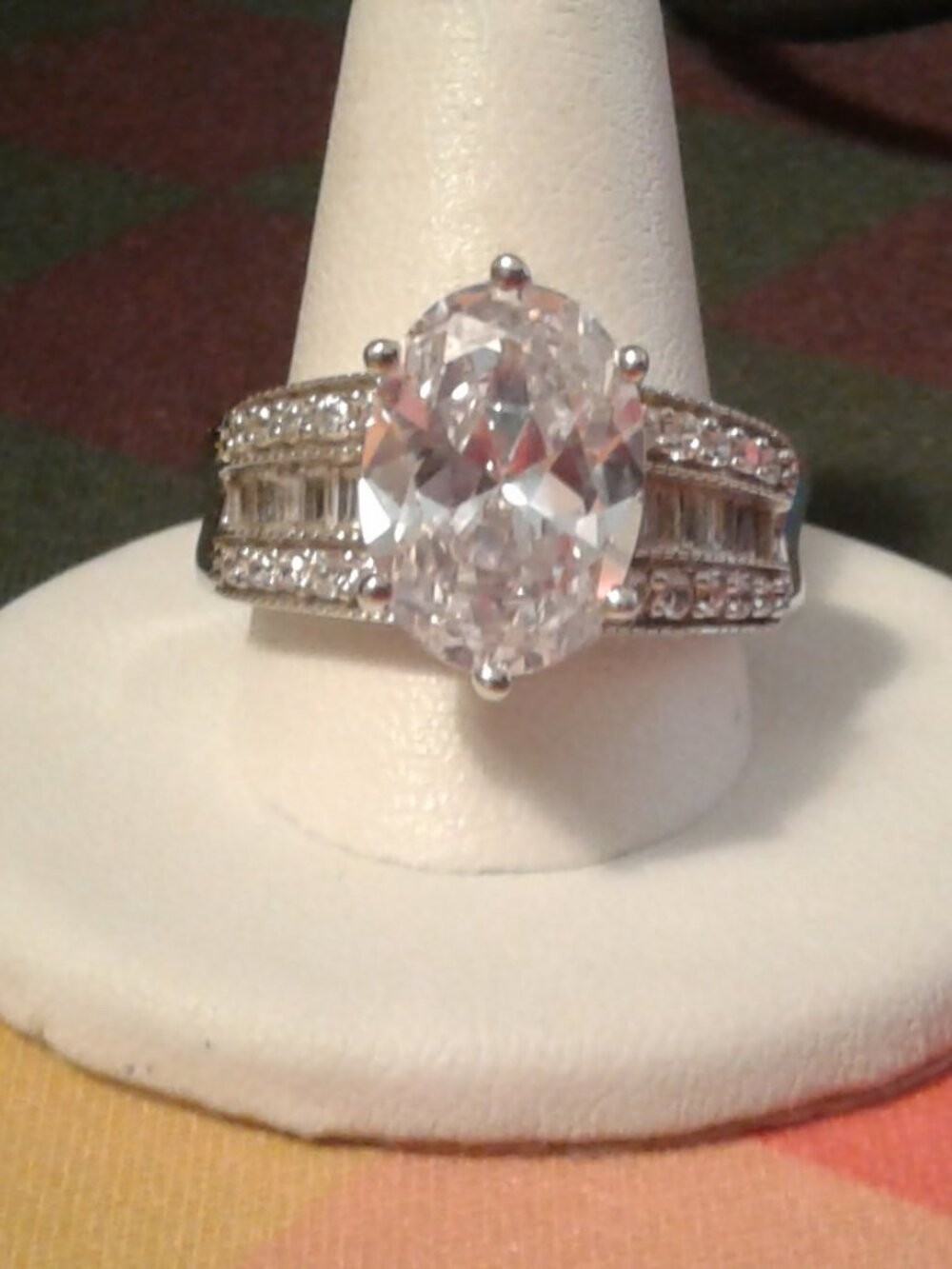 BLN6422 Bella Luce Rhodium Plated Center Design Statement Ring 11.24ctw. Sz.10