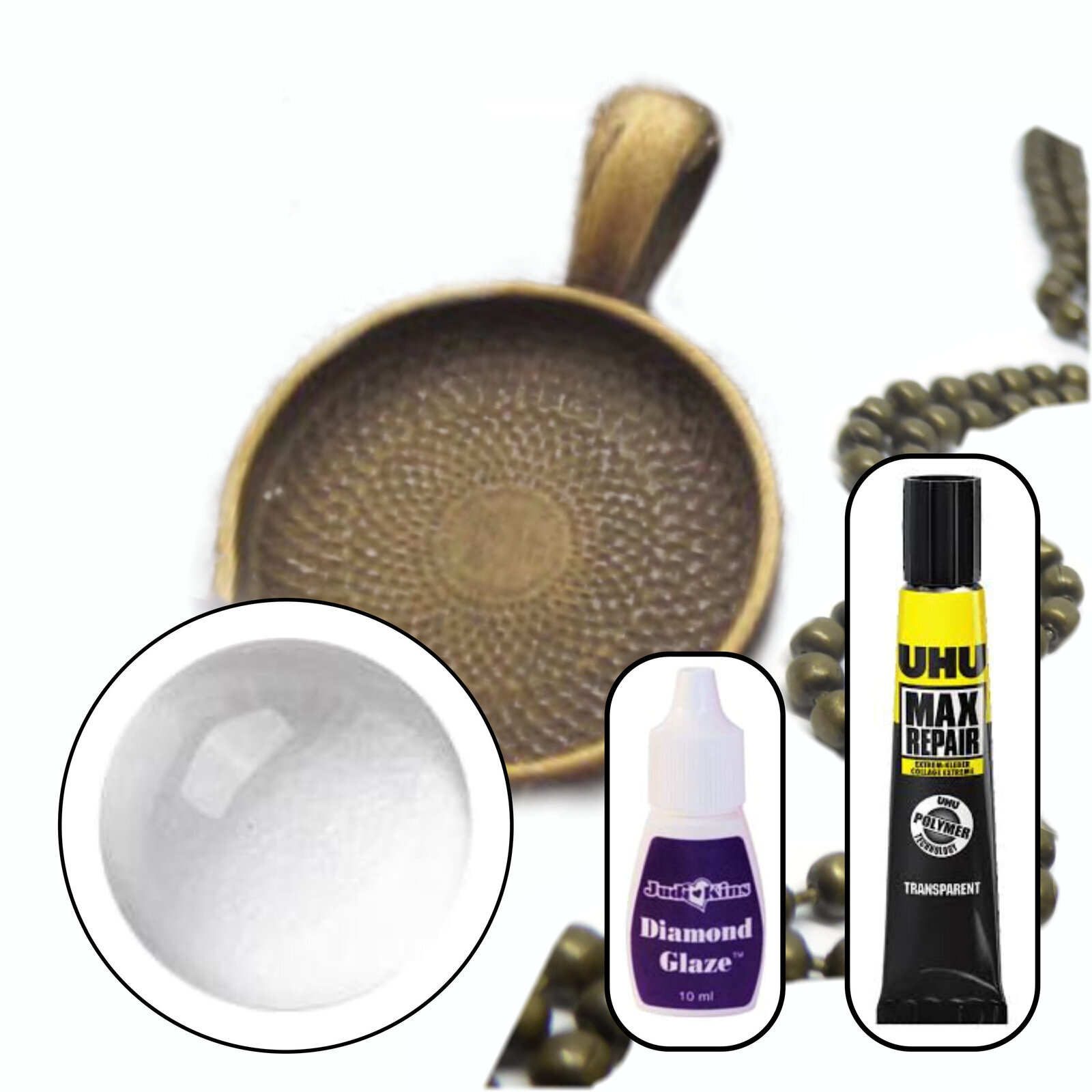 16mm Glass Pendant Kit – Makes 10 Necklaces – Colour Options