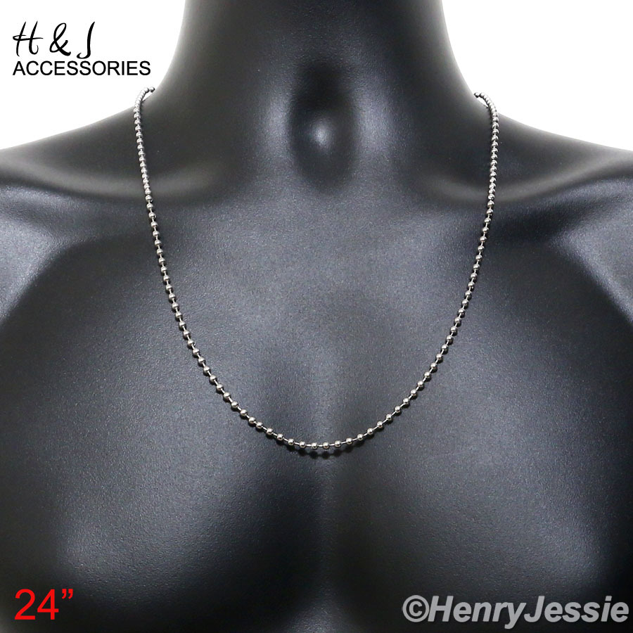 20-30″Stainless Steel 2.5mm Silver Bead Chain Necklace Muslim Allah Pendant*P113