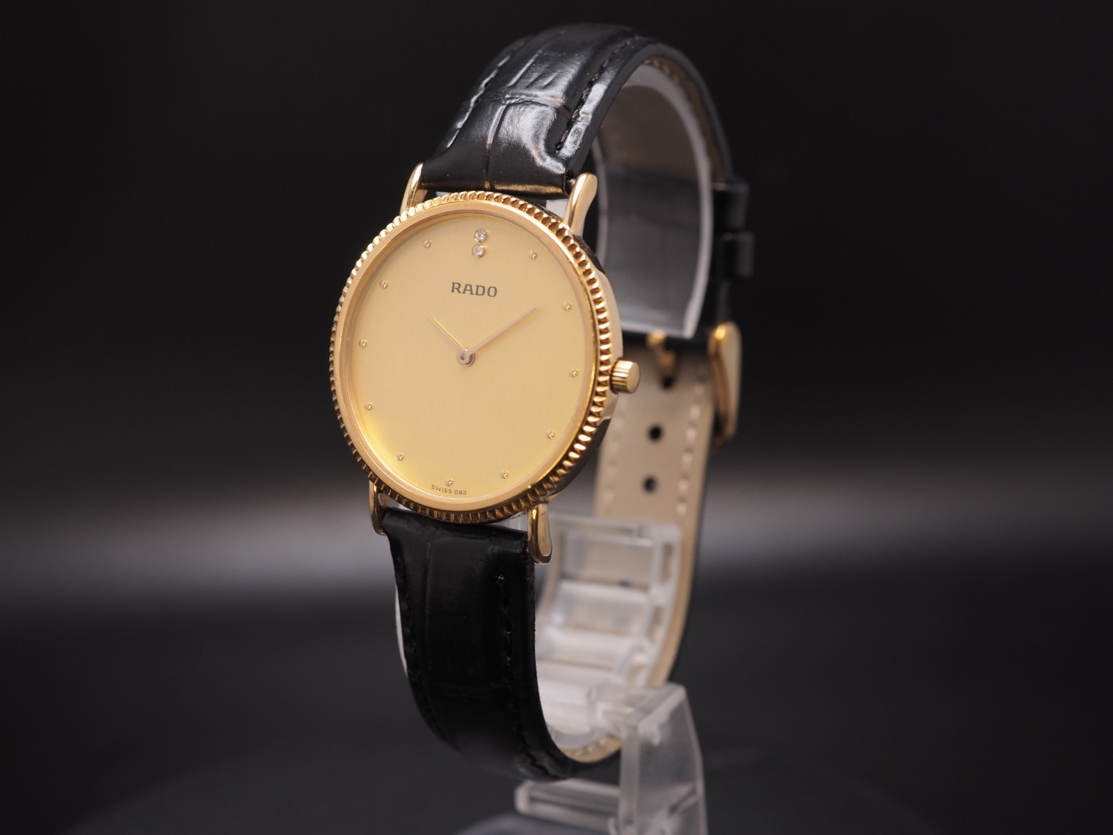 Vintage N MINT Rado 204.3608.2 Gold Dial Qz 32mm Womens Watch JAPAN Limited