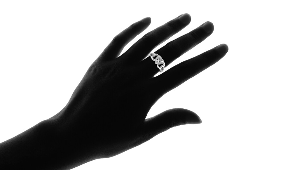 925 Sterling Silver Infinity Heart Cubic Zirconia Ring Sizes 5-9 For Women