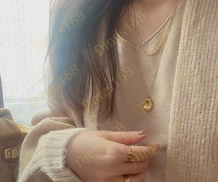 18K Gold Filled Tarnish-Resist Flat Snake/Cable Chain Pendant 2-Layered Necklace