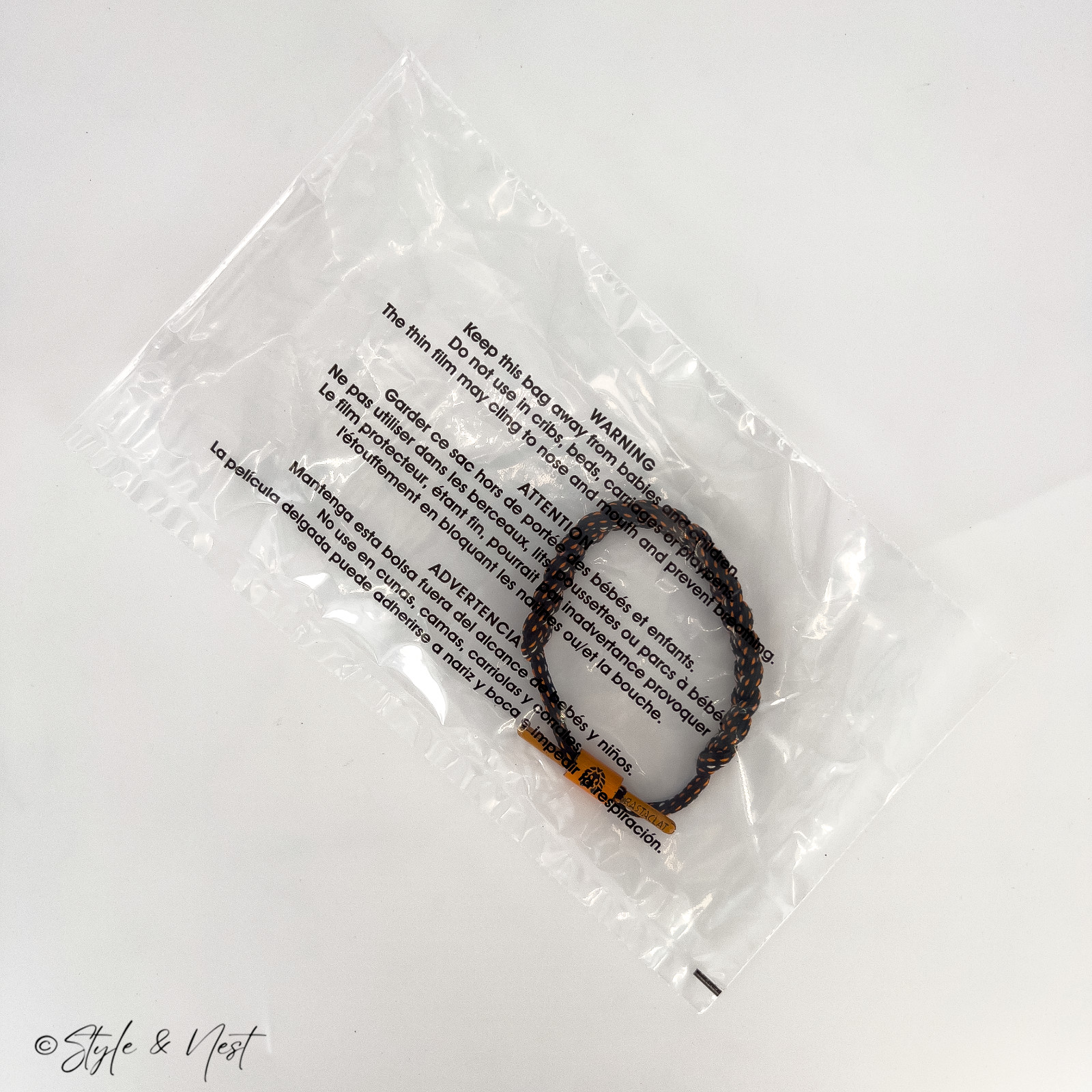 RASTACLAT Braided Shoelace Bracelet Orange Black Adjustable