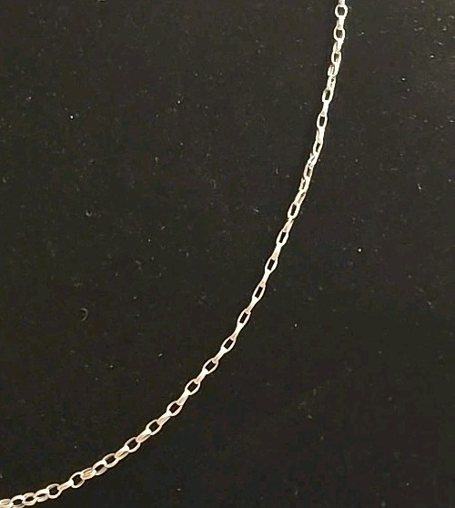 14K WG Italy Rolo Link Chain Necklace Spring Ring Clasp/Closure, App. 19 3/8 In.