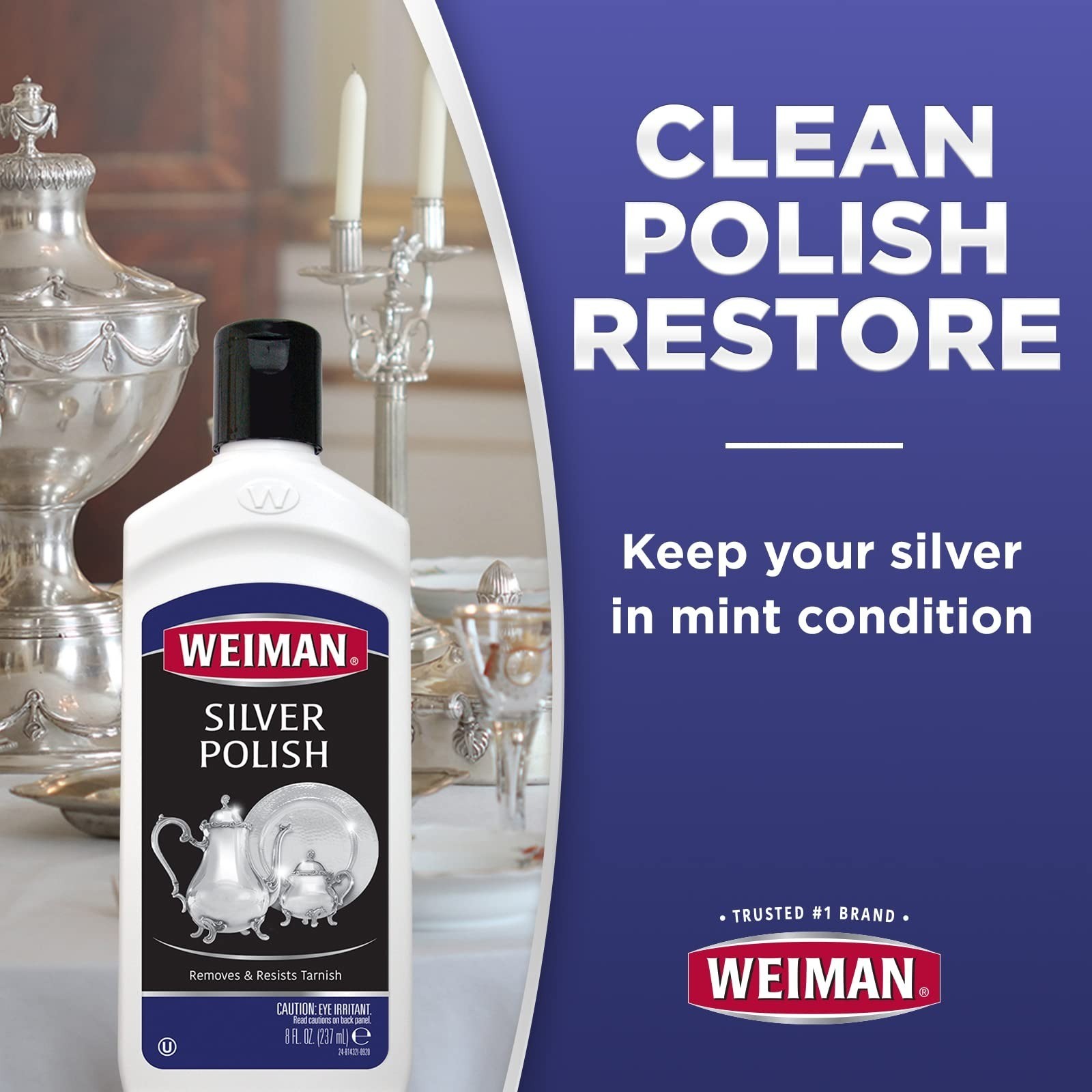 Weiman Silver Cream Cleaner 3-in-1 – Anti-Tarnish, 8 Oz