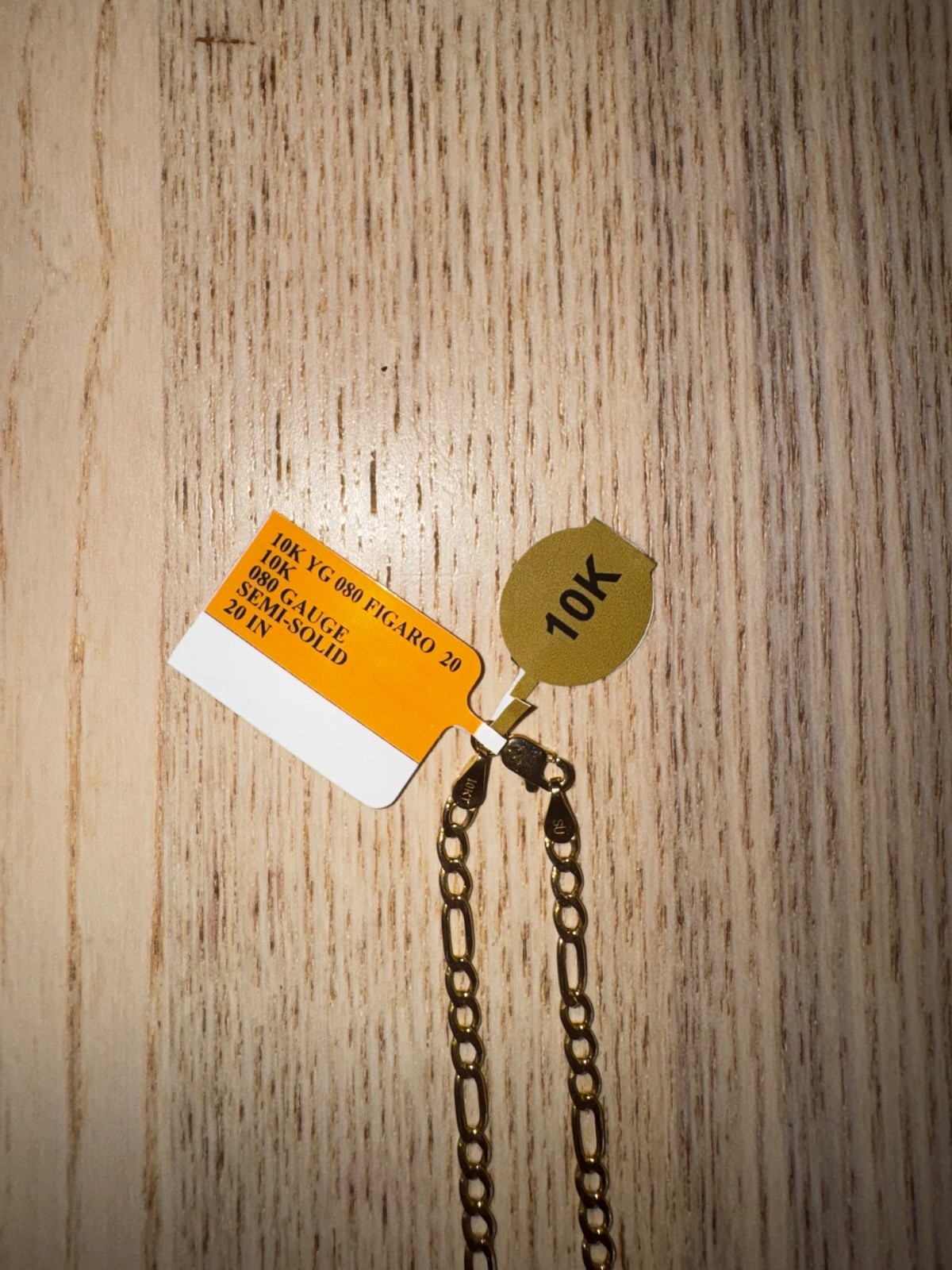 10k yellow gold figaro chain