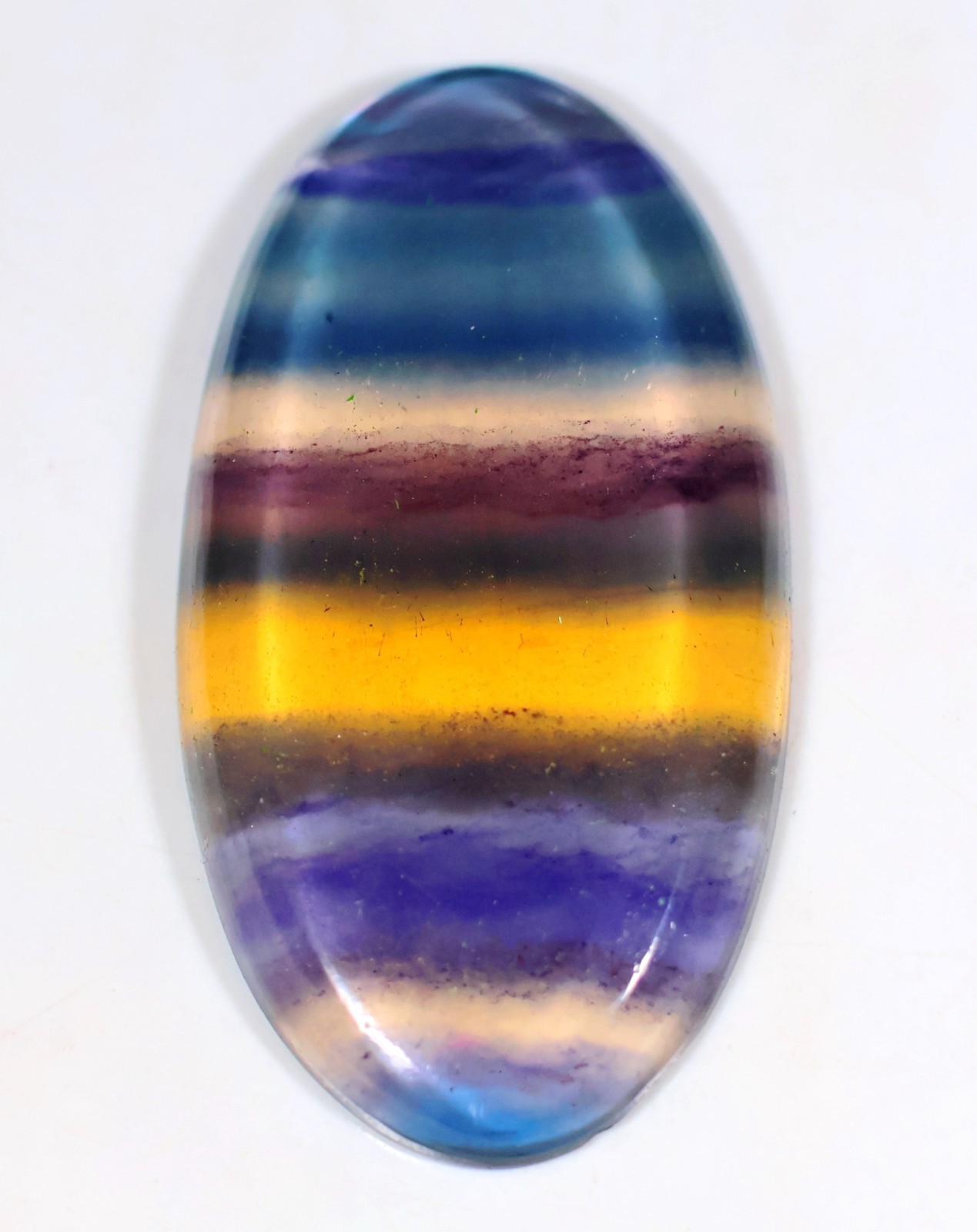 46 Crt 5X20X39 mm Natural Multi Purple Fluorite Oval Cabochon Gemstone KC-95